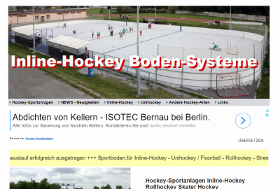 Inlineboden für spezielle Sport-Anlagen,  Sportflächen für Inline-Hockey, Unihockey, Feldhockey, Rollhockey  und anderen Hockey-Sport auf unserem Sportboden